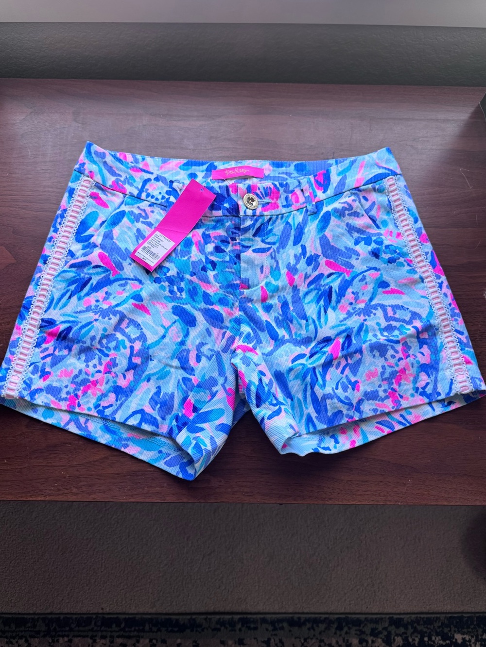 Lilly Pulitzer Callahan Shorts with Lace in Breakwater Party Wave